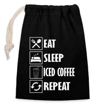 Lustiges Design Für Eiskaffee Design - Verschließbarer Geschenkbeutel aus Baumwolle (14x20cm) - Schwarz - Vorne