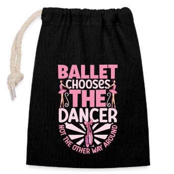 Ballet Ballerina Dance Dancer Dancing Ballet Gift - Verschließbarer Geschenkbeutel aus Baumwolle (14x20cm) - Schwarz - Vorne