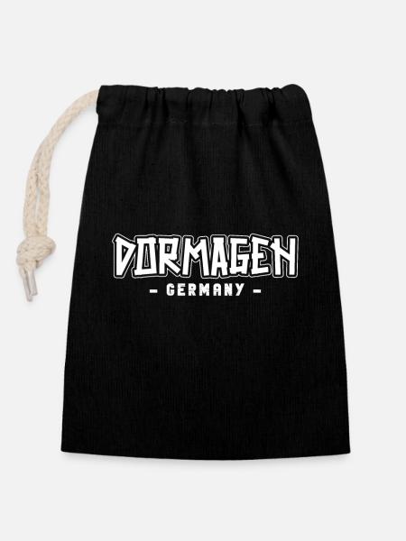 Dormagenerin Dormagener Dormagen - Verschließbarer Geschenkbeutel aus Baumwolle (14x20cm) - Schwarz