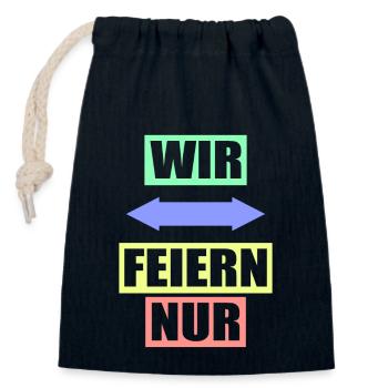 Junggesellenabschied Poltern Polterabend JGA - Verschließbarer Geschenkbeutel aus Baumwolle (14x20cm) - Navy - Vorne