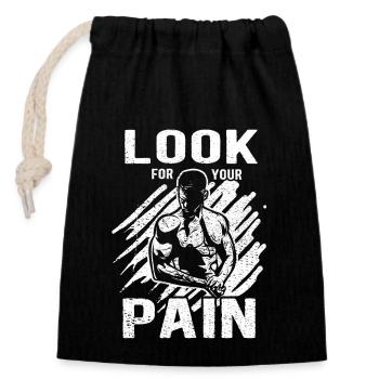 Dumbbell Training Musculation Musculation Musculistes - Sac cadeau en coton avec cordon (14 x 20 cm) - noir - Devant
