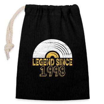 1998 Birthday Vinyl Legend depuis - Sac cadeau en coton avec cordon (14 x 20 cm) - noir - Devant
