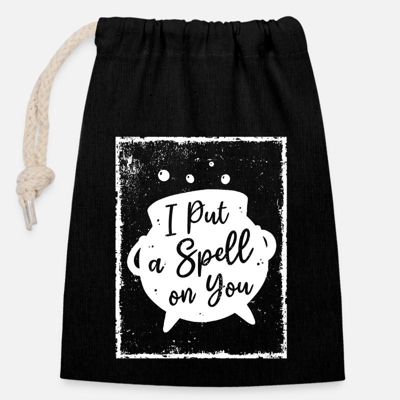 I put a Spell on you - Witchcraft - Verschließbarer Geschenkbeutel aus Baumwolle (14x20cm) - Schwarz