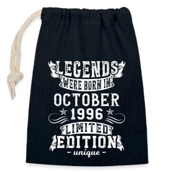 Anniversaire Octobre 1996 année Edition Limitée - Sac cadeau en coton avec cordon (14 x 20 cm) - bleu marine - Devant