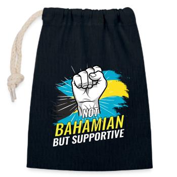 Pas des Bahamas mais un pays de soutien aux Bahamas - Sac cadeau en coton avec cordon (14 x 20 cm) - bleu marine - Devant