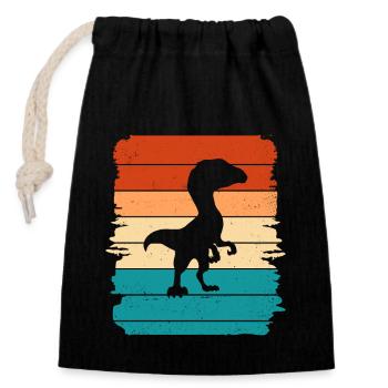 Dino - Closable cotton gift bag (14x20cm) - black - Front