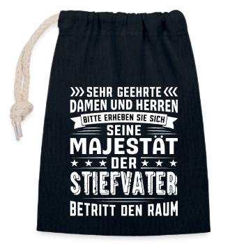 Stiefvater Geburtstag Stiefvater Sprüche - Verschließbarer Geschenkbeutel aus Baumwolle (14x20cm) - Navy - Vorne