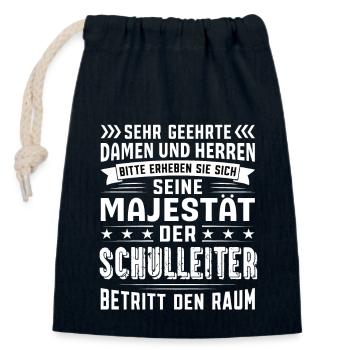 Schulleiter Geburtstag Schulleiter Sprüche - Verschließbarer Geschenkbeutel aus Baumwolle (14x20cm) - Navy - Vorne