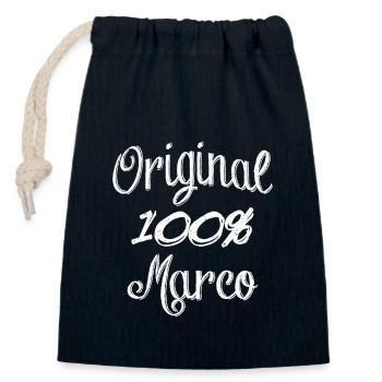 100% Original Marco - Closable cotton gift bag (14x20cm) - navy - Front