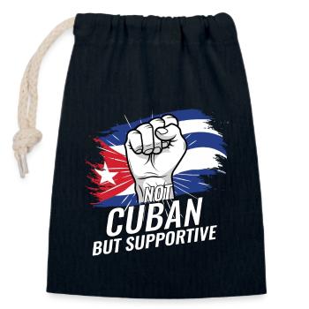 Not Cuban But Supportive Cuba Flag Country Travel - Verschließbarer Geschenkbeutel aus Baumwolle (14x20cm) - Navy - Vorne