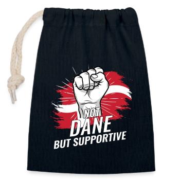 Not Dane But Supportive Denmark Flag Country - Verschließbarer Geschenkbeutel aus Baumwolle (14x20cm) - Navy - Vorne