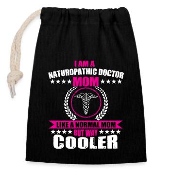 Funny naturopathic doctor mom for women - Closable cotton gift bag (14x20cm) - black - Front