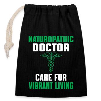 Great saying of naturopathic doctor - Closable cotton gift bag (14x20cm) - black - Front