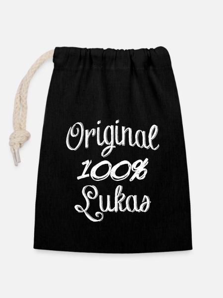 100% Original Lukas - Verschließbarer Geschenkbeutel aus Baumwolle (14x20cm) - Schwarz