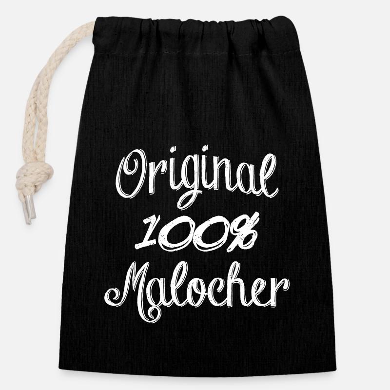 100% Original Malocher - Closable cotton gift bag (14x20cm) - black