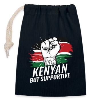 Not Kenyan But Supportive Kenya Flag Country - Verschließbarer Geschenkbeutel aus Baumwolle (14x20cm) - Navy - Vorne