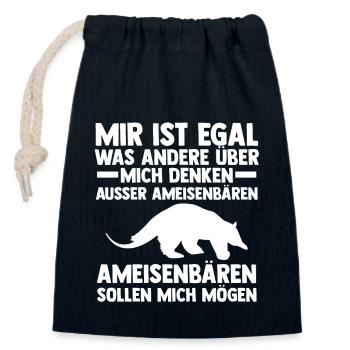 Ameisenbär - Verschließbarer Geschenkbeutel aus Baumwolle (14x20cm) - Navy - Vorne