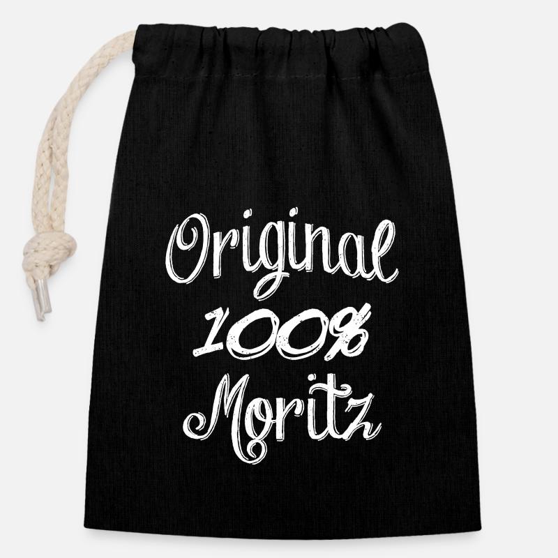 Original 100% Moritz - Closable cotton gift bag (14x20cm) - black