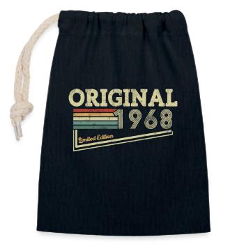 Gift Birthday Vintage 1968 55 Years - Closable cotton gift bag (14x20cm) - navy - Front