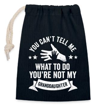 Not My Granddaughter - Closable cotton gift bag (14x20cm) - navy - Front