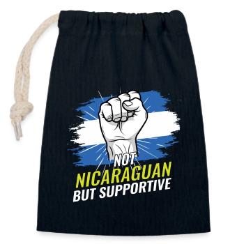 Pas nicaraguayen mais un drapeau du Nicaragua favorable - Sac cadeau en coton avec cordon (14 x 20 cm) - bleu marine - Devant