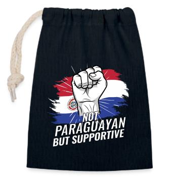 Not Paraguayan But Supportive Paraguay Flag - Verschließbarer Geschenkbeutel aus Baumwolle (14x20cm) - Navy - Vorne