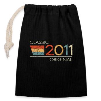 2011 Geburtstag Classic Original - Verschließbarer Geschenkbeutel aus Baumwolle (14x20cm) - Schwarz - Vorne