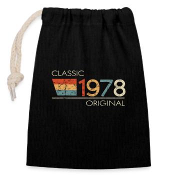 1978 Geburtstag Classic Original - Verschließbarer Geschenkbeutel aus Baumwolle (14x20cm) - Schwarz - Vorne