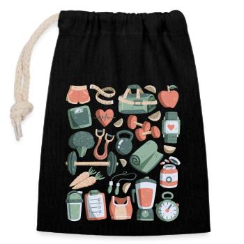 Diet Doodles Weight Loss Weight Fitness Calories - Closable cotton gift bag (14x20cm) - black - Front
