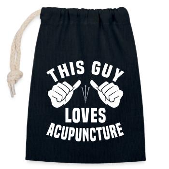 Acupuncteur amateur d’acupuncture MTC - Sac cadeau en coton avec cordon (14 x 20 cm) - bleu marine - Devant