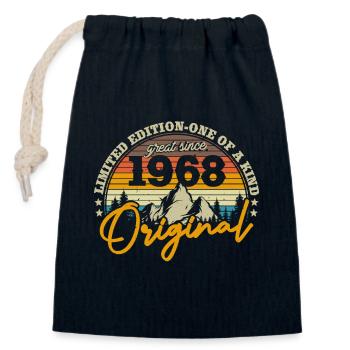 Geschenk Geburtstag 1968 55 Jahre - Verschließbarer Geschenkbeutel aus Baumwolle (14x20cm) - Navy - Vorne