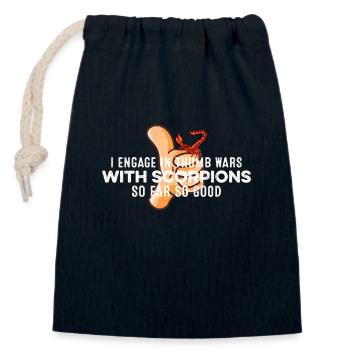 Ich beteilige mich an Daumenkriegen mit Scorpions Humor Cool - Verschließbarer Geschenkbeutel aus Baumwolle (14x20cm) - Navy - Vorne