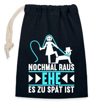 Junggesellenabschied Poltern Polterabend JGA - Verschließbarer Geschenkbeutel aus Baumwolle (14x20cm) - Navy - Vorne