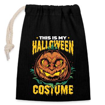 Pumpkin Halloween Costume - Closable cotton gift bag (14x20cm) - black - Front