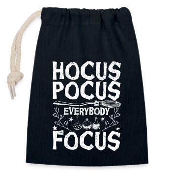 Hocus-pocus Everybody concentrates funny - Closable cotton gift bag (14x20cm) - navy - Front