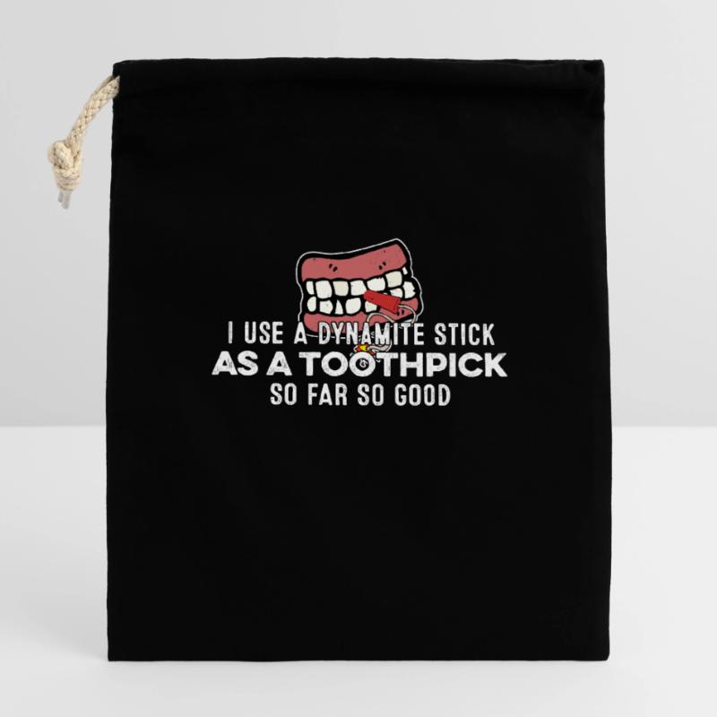 J’utilise un bâton de dynamite comme jeu de mots de rappeur cure-dent Sac cadeau en coton avec cordon (14 x 20 cm)