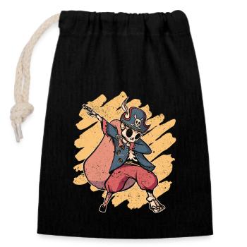 Halloween Dabbing Piraten Skelett Funny Dab Dance - Verschließbarer Geschenkbeutel aus Baumwolle (14x20cm) - Schwarz - Vorne