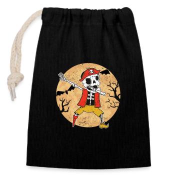 Halloween Dabbing Piraten Skelett Funny Dab Dance - Verschließbarer Geschenkbeutel aus Baumwolle (14x20cm) - Schwarz - Vorne