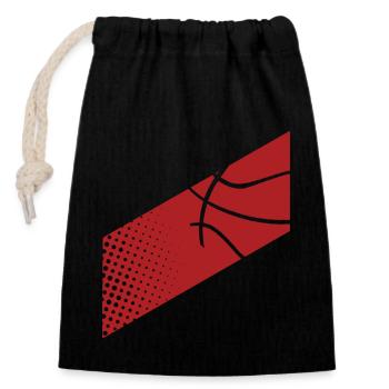 Joueur de basket-ball - Sac cadeau en coton avec cordon (14 x 20 cm) - noir - Devant