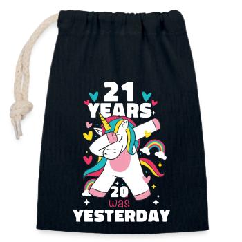 Gift 21 Years Birthday Child - Closable cotton gift bag (14x20cm) - navy - Front