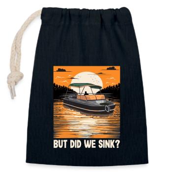 But Did We Sink Funny Boat Captain Motorboating - Closable cotton gift bag (14x20cm) - navy - Front