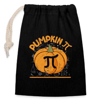 Funny Math Joke Pumpkin Pie Halloween Ghost - Closable cotton gift bag (14x20cm) - black - Front