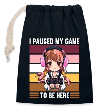 Console de jeu PC Gamer Girl Gamer Girl - Sac cadeau en coton avec cordon (14 x 20 cm) - bleu marine - Devant