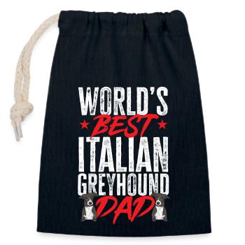 Lévrier italien Greyhound Chiens - Sac cadeau en coton avec cordon (14 x 20 cm) - bleu marine - Devant