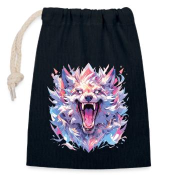 Wolf Wolfskopf Wölfe Waldbewohner Tiere - Verschließbarer Geschenkbeutel aus Baumwolle (14x20cm) - Navy - Vorne