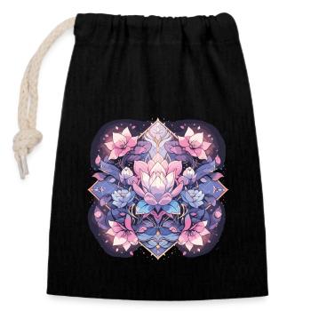 Meditation - Closable cotton gift bag (14x20cm) - black - Front