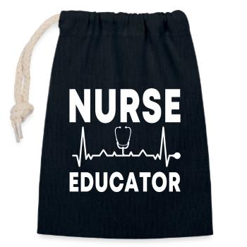 Nurse Instructor Clothing - Closable cotton gift bag (14x20cm) - navy - Front