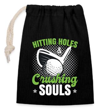 Hitting Holes Crushing Souls - Closable cotton gift bag (14x20cm) - black - Front