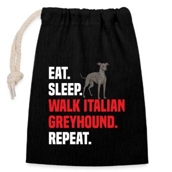 Lévrier italien Greyhound Chiens - Sac cadeau en coton avec cordon (14 x 20 cm) - noir - Devant