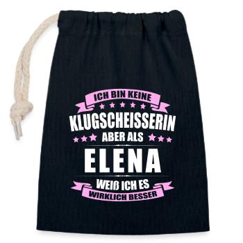 Name Elena Vorname Klugscheisserin Namenstag - Verschließbarer Geschenkbeutel aus Baumwolle (14x20cm) - Navy - Vorne